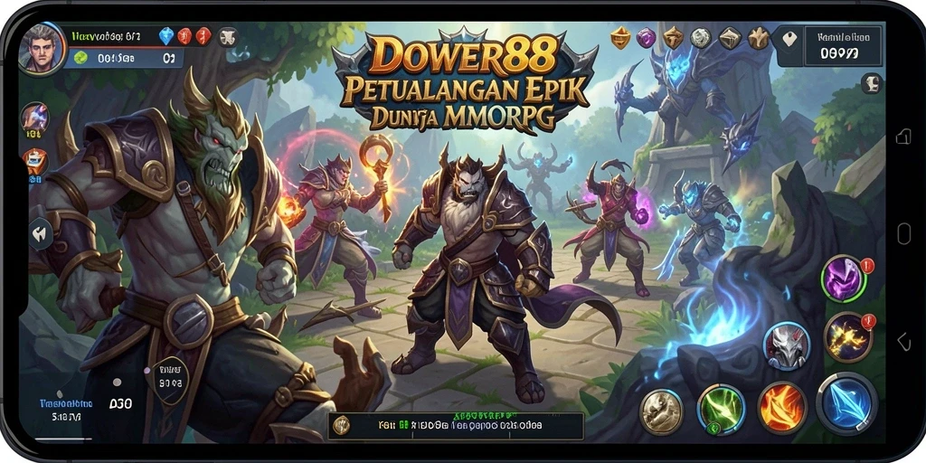 Screenshot DOWER88 menampilkan aksi pertarungan epik di dunia MMORPG.