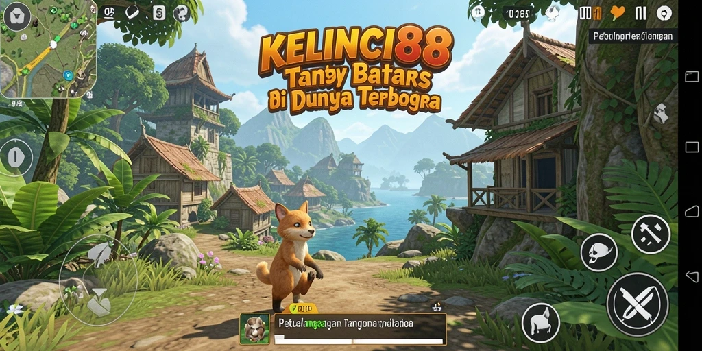 Screenshot KELINCI88 menampilkan karakter menjelajahi dunia terbuka yang indah.