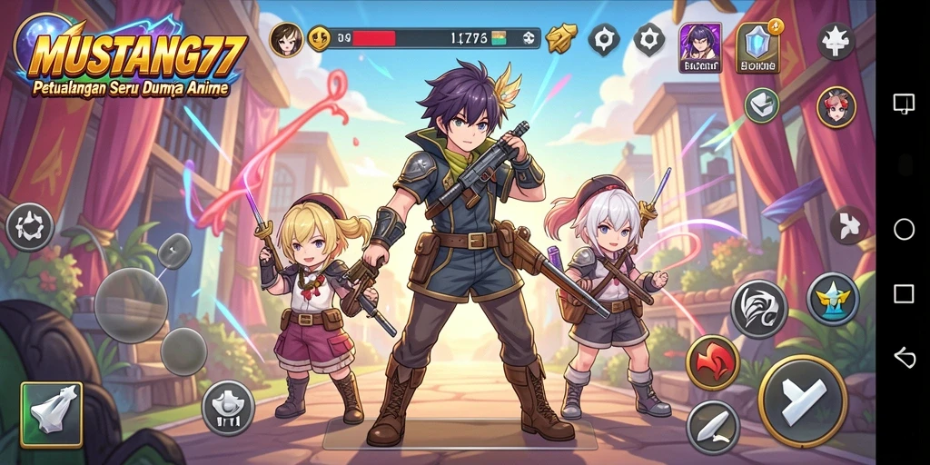 Tangkapan layar MUSTANG77 menampilkan aksi seru dalam gameplay Anime.
